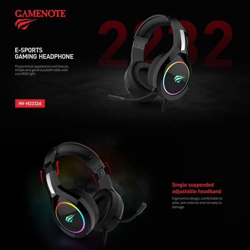 GAMENOTE H2233d Casque gaming fille rose avec oreilles de chat éclairage  RGB pour PC & console - Haut-parleur 50mm - Gamenote