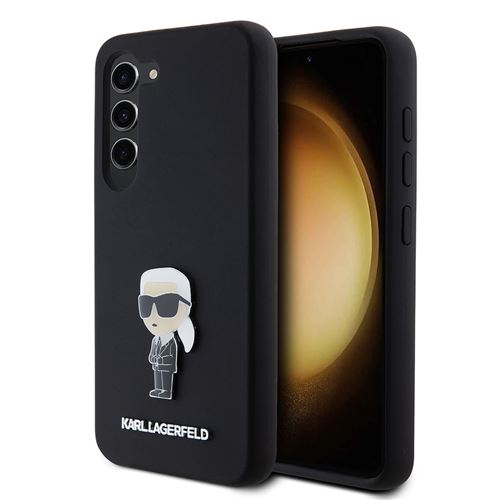 Coque pour Samsung Galaxy S23 - Karl Lagerfeld Silicone (KLHCHCS23SSMHMHKKNPK) - Ikonik Metal Pin