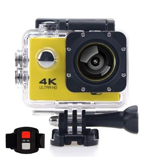 Caméra Sport D800S HD 4K 30m Etanche Wifi Avec télécommande Jaune