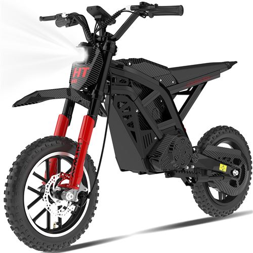  HITWAY Moto &Eacute;lectrique Enfant 14"" , Moteur 400W, 3 Vitesses 10&ndash;25 km/h, Autonomie jusqu&rsquo;&agrave; 45 km, Cadeau Id&eacute;al, Noir&Rouge 