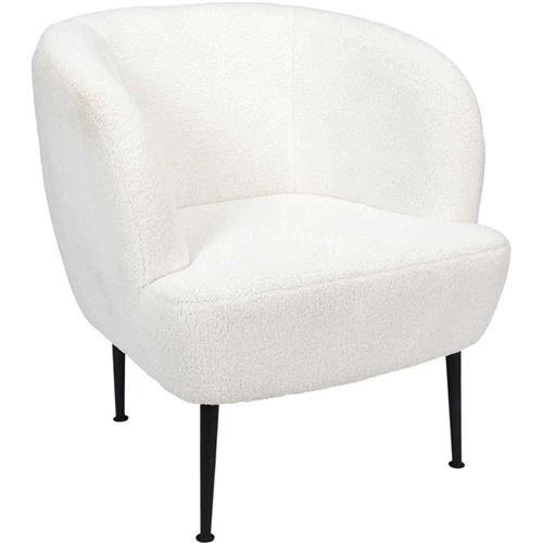 Non Communiqué Blanc The Home Deco Factory - Fauteuil En Polyester Bouclette Kiera