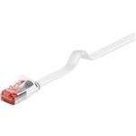 goobay - Cordon de raccordement - RJ-45 (M) pour RJ-45 (M) - 20 m - UTP - CAT 6a - moulé, plat - blanc