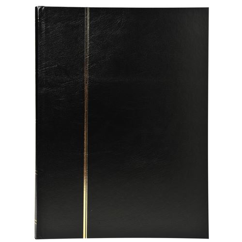 Album de timbres en simili-cuir 64 pages - 22,5 x 30,5 cm - noir
