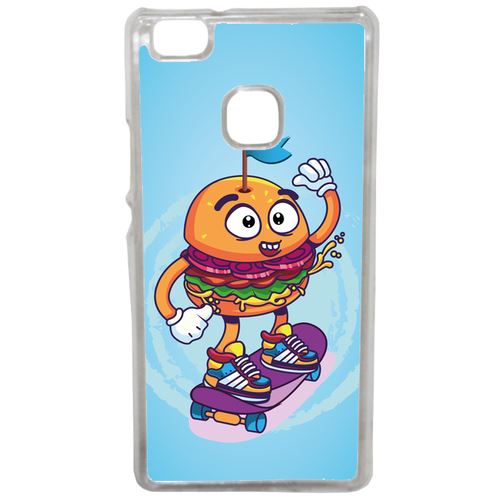 Coque Burger Fond Bleu Compatible Huawei Mate 9 Lite Transparent