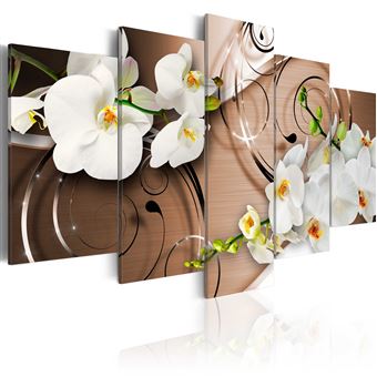 Tableau Imprimé "Ivory Orchids" 100 x 200 cm - 1