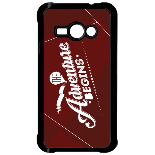 Coque Samsung Galaxy J1 Ace The Adventure Begins Fond Bordeaux