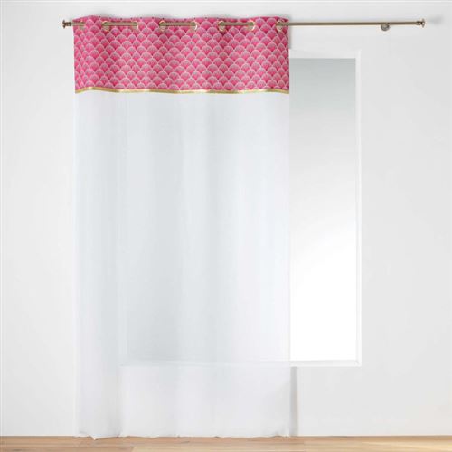 Voilage a oeillets 140x240 cm Duchesse Fuchsia