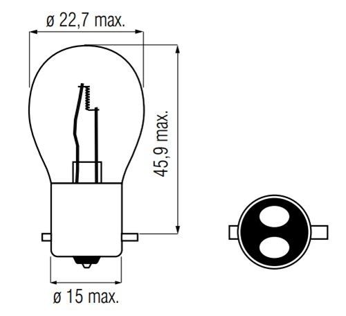 Lampe 12V-21 / 5W Bay15D Rouge - Ampoule