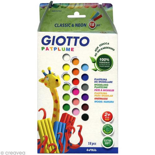 Pâte à modeler Patplume Giotto - Assortiment classique - 18 x 20 gr