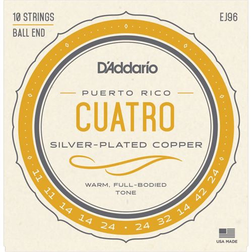 D'Addario EJ96 - Cordes pour cuatro-puerto rico