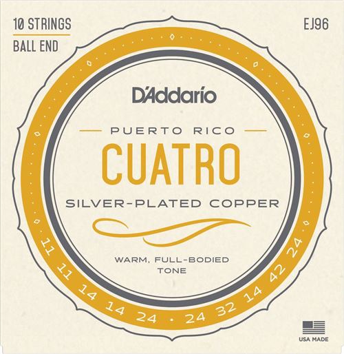 Daddario D'addario And Co Cordes Pour Cuatro-Puerto Rico Ej96 D'addario Cordes Variées Autres Instruments