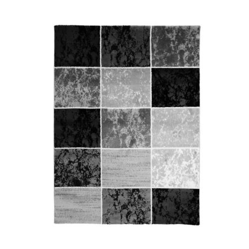 SUBWAY CUBE Tapis de salon en polypropylene - 120x170 cm - Noir