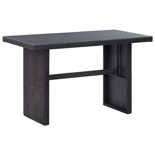 Table de jardin Noir 110x60x74 cm Résine tressée
