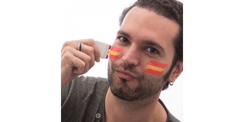 Peinture Drapeau Espagnol pour Visage - Maquillage dégusiement supporteur Espagne