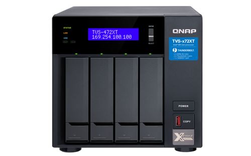 QNAP TVS-472XT - NAS-server - 4 bays - SATA 6Gb/s - RAID 0, 1, 5, 6, 10, JBOD - RAM 4 GB - Gigabit Ethernet / 10 Gigabit Ethernet / Thunderbolt 3 - iSCSI ondersteuning