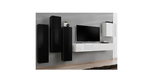 Meuble tv mural design switch iii 330cm noir & blanc