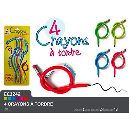 Lot De 4 Crayon De Papier A Tordre Papeterie Scolaire