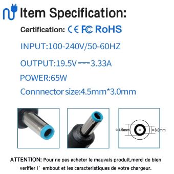 Chargeur Portable HP Compaq Pavilion DV5-1105em - Alimentation Neuve, Marque Visiodirect