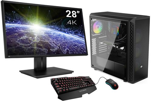 Pack PC Pro Gaming Watercooling, AMD Ryzen 9 3900X, Radeon RX 6900 XT, 64 Go RAM, 1To SSD M.2 PCIe, 3To HDD, écran 28 4K, c/s et Win 10