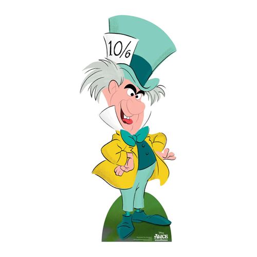 Figurine en carton DisneyMad Hatter Alice au pays des merveilles 128 cm