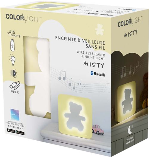 Bigben ColorLight CBLNEONOBEARM - Haut-parleur - pour utilisation mobile - sans fil - Bluetooth - 15 Watt