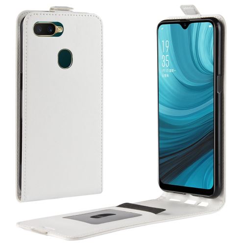 Etui en PU cheval fou flip vertical blanc pour votre Oppo A7/AX7