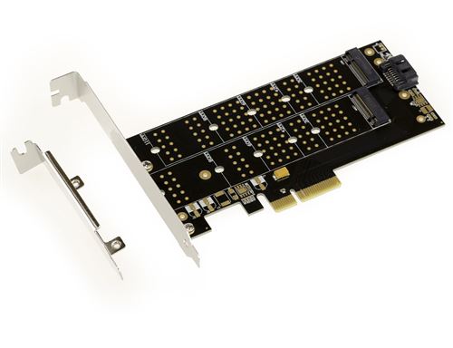 Lecteur carte mémoire Kalea-Informatique Carte contrôleur PCIe 2.0 x4 pour SSD  M2 PCIe et ou SATA