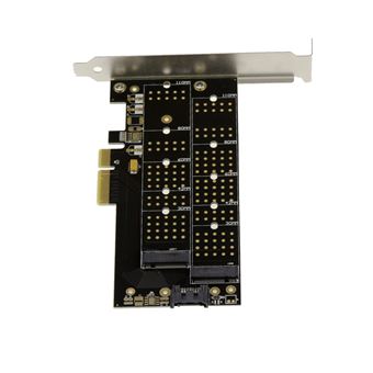 Carte Contrôleur PCIe SSD M2 de Type SATA et/ou PCIe - 2 Ports M.2 Type B  et M Key. Support SATA, AHCI et NVMe. - Lecteur de carte - Achat & prix
