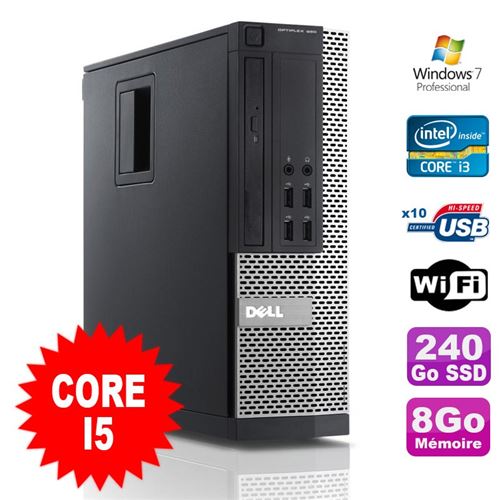 Pc dell optiplex 990 sff i5-2400 3.1ghz 8go disque 240go ssd dvd wifi w7 État correct - Dell reconditionné disponible sur Fnac