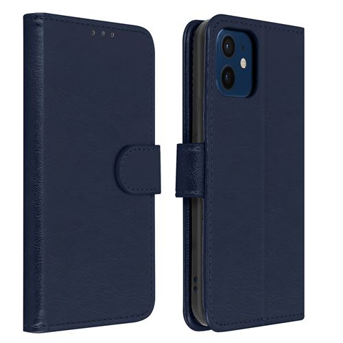 Avizar Étui pour iPhone 12 / 12 Pro Folio Intégrale Porte-carte Fonction Support Bleu
