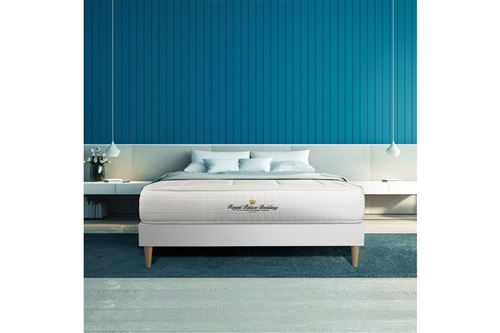 Ensemble matelas a memoire de forme maxi epaisseur Balmoral 160x200 sommier KIT blanc