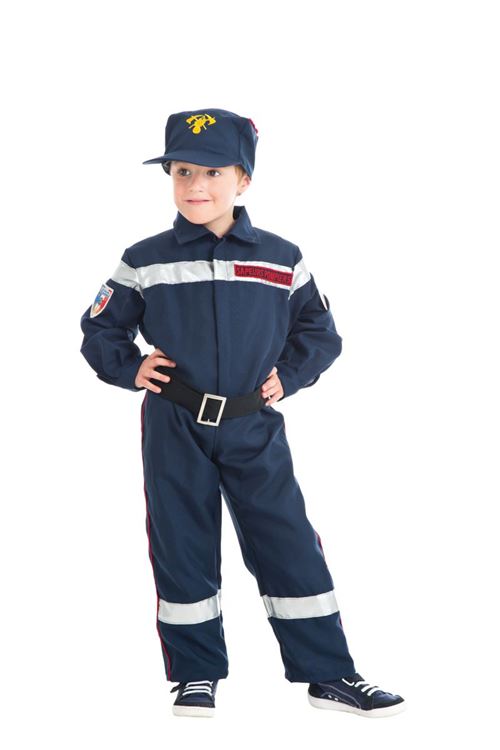 Costume Pompier Français Enfant - Bleu - 140 cm