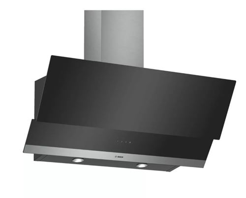 Bosch - hotte décorative inclinée 90cm 580m3/h noir - dwk095g60