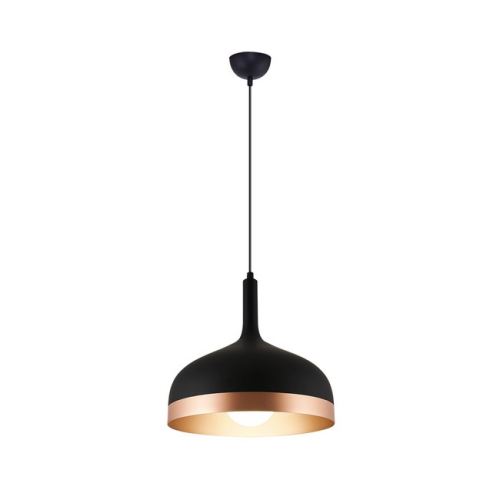 HOMEMANIA Lampe à Suspension Linda Chandelier - de Plafond - Noir, Or en Métal 30 x 30 x 120 cm, 1xMax 40W, E27