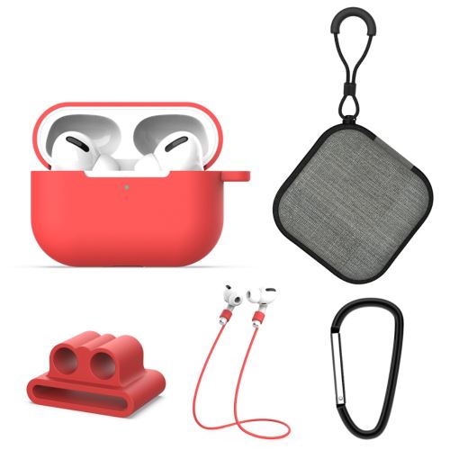 Générique Rouge Coque En Silicone Partie Fixe De Tissu De Crochet De Lanière D'écouteur Pour Votre Apple Airpods Pro - Image 1