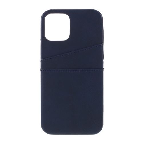 Coque en TPU + PU avec double porte-cartes bleu pour votre Apple iPhone 12 Pro Max 6.7 pouces