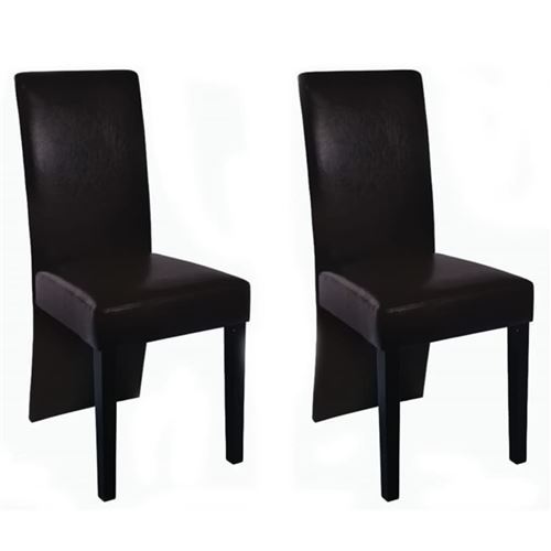 vidaXL Chaise de salle à manger 2 pcs Cadre en bois Similicuir Marron