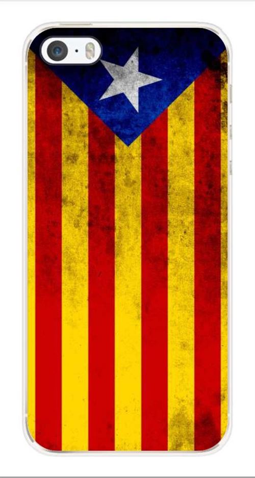 Coque en silicone imprimée compatible iPhone 5 iPhone 5S Drapeau Catalogne