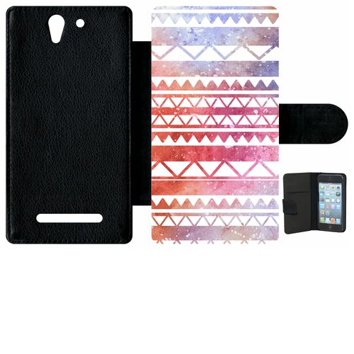 Étui Porte Feuille Sony Xperia C3 Et C3 Dual Gomtrie Design Color