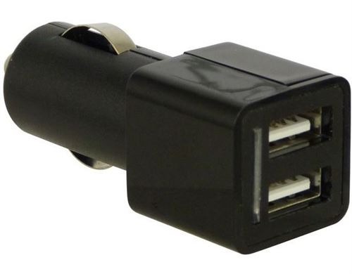 Carpoint chargeur de voiture USB double 12/24 Volt 5A noir