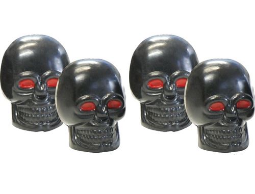 Foliatec AirCaps valve AirCaps Skull noir 4 pièces
