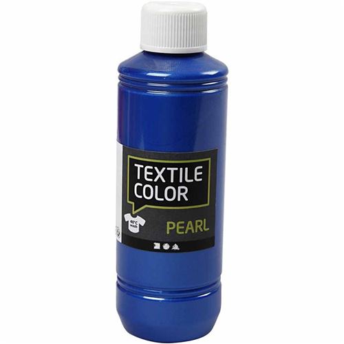 Creotime peinture textile Pearl 250 ml bleu