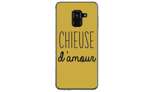 Coque souple pour Samsung Galaxy A8 2018 avec impression Motifs Chieuse d'Amour or