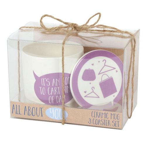 Something Different - Mug et sous-verre violet 'It's an Add to Cart Kind of Day' (Taille unique) (Violet) - UTSD1617