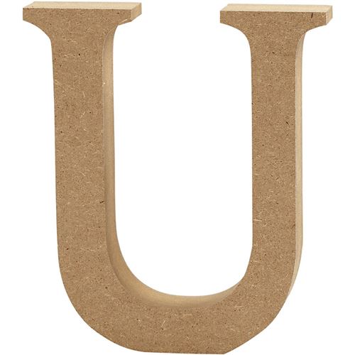 Creotime lettre en bois U 8 cm
