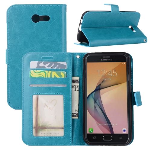 Galaxy J5 (2017) (US Version) Housse Etui Cuir PU Bleu Texture Peau ALS46837