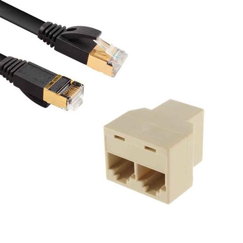 INECK® 1 Femelle 2 Femelles RJ-45 LAN Ethernet Splitter réseau adaptateur  connecteur - Cartes réseau interne - Achat & prix