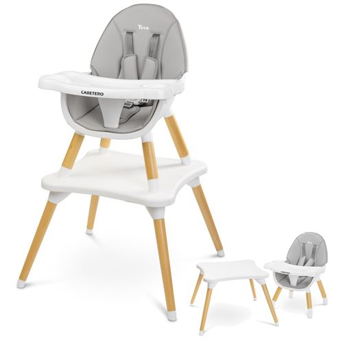 Caretero TUVA Chaise haute évolutive en table et chaise Gris