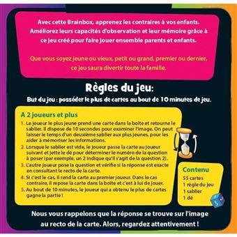 Jeu de mémoire Asmodée BrainBox Les opposés