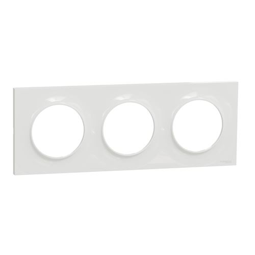Plaque ue odace styl 3 postes horizontaux ou verticaux 71 mm blanc
